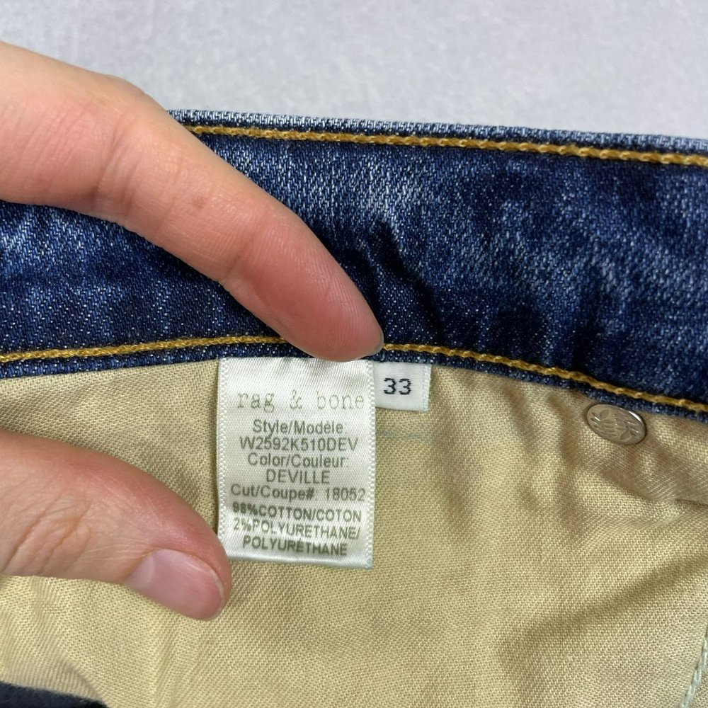 Rag & Bone Womens Distressed Dre Capri Jeans Size 33 Blue Raw Hem Deville Wash - Picture 11 of 14